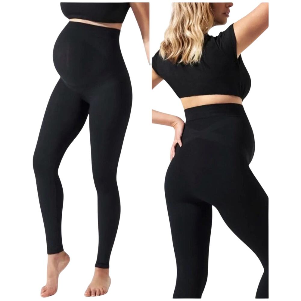 NWT Blanqi Everyday Maternity Belly Support Leggings Thick Black Size Large